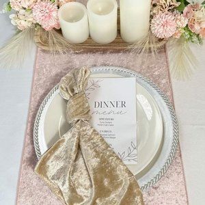 Champagne Velvet Linen Event Wedding Napkins (90)